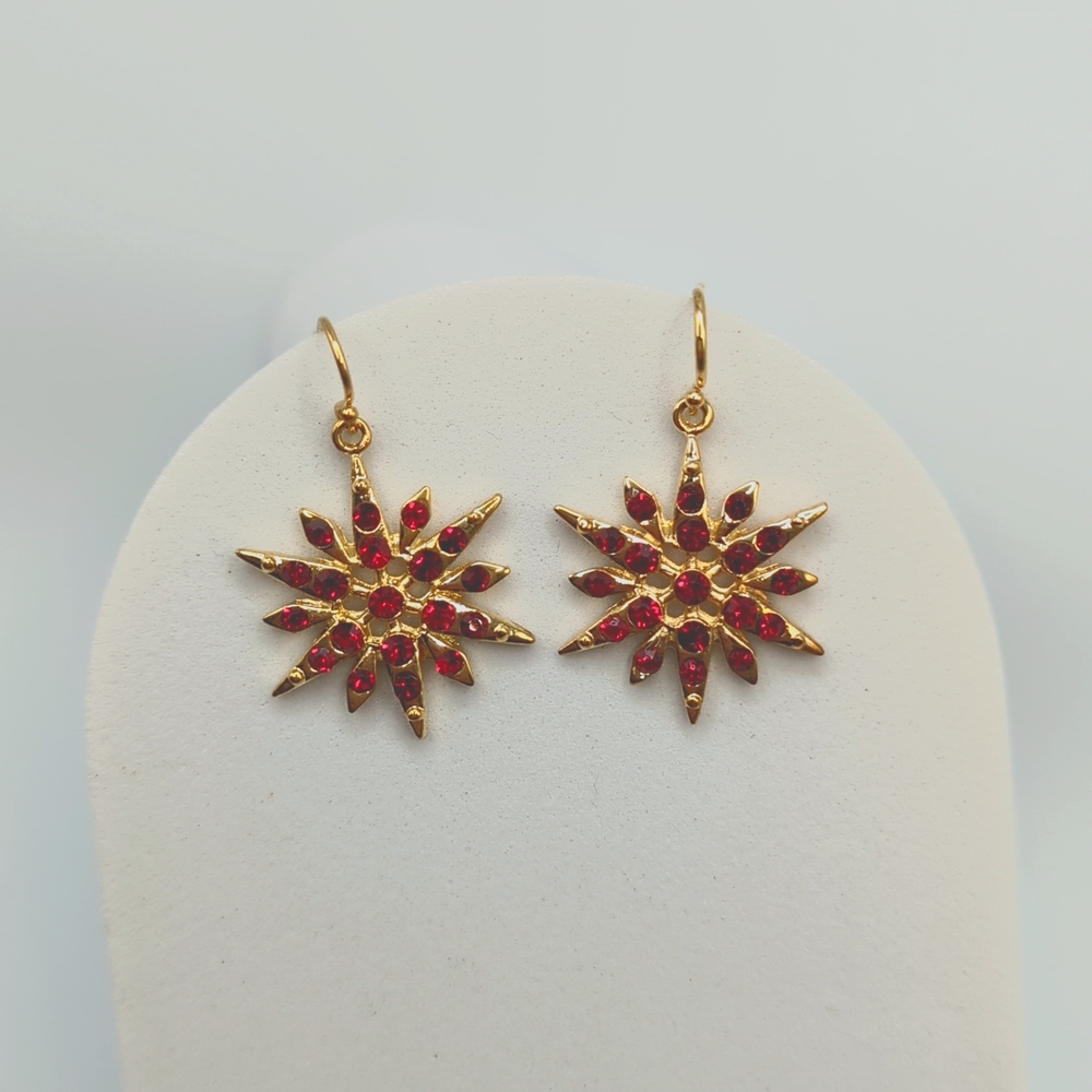 Earrings - star gold and sapphire